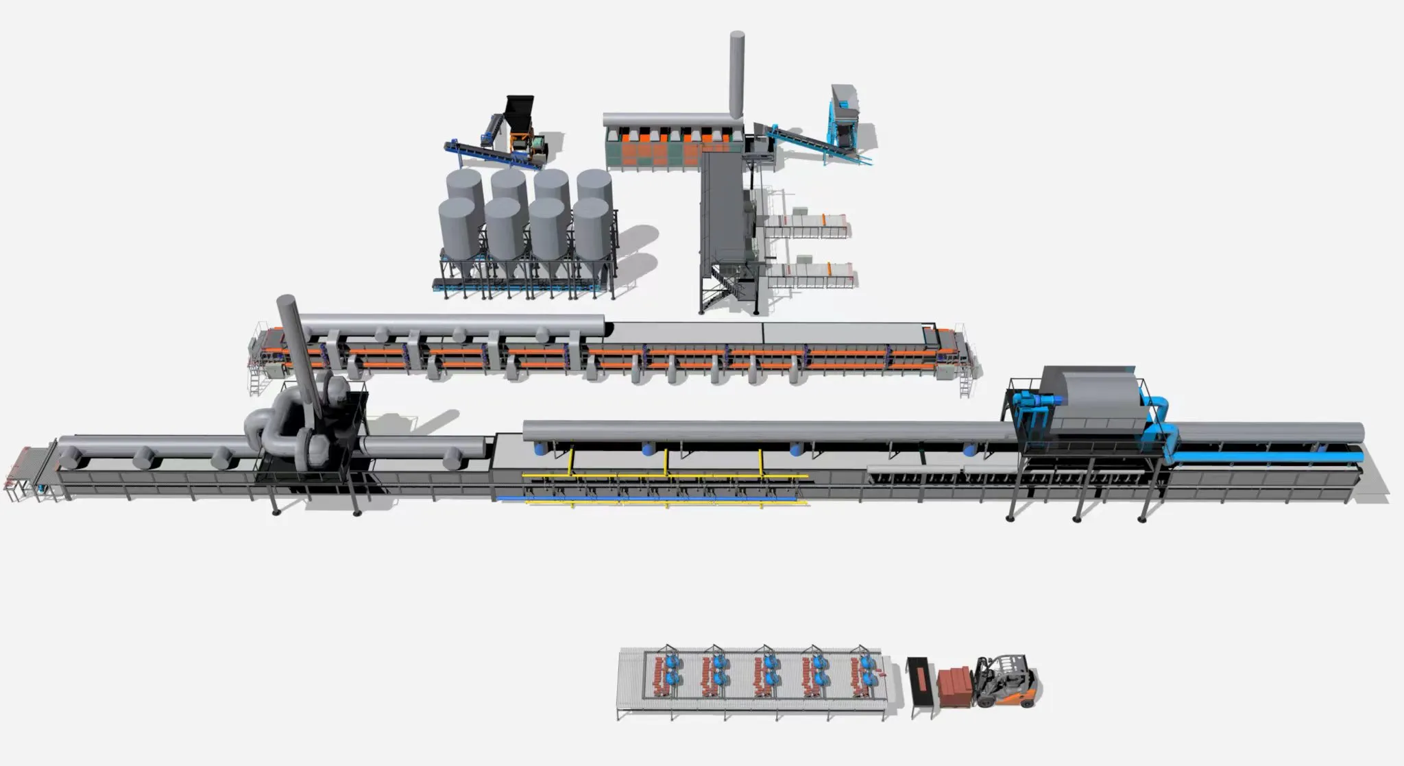 工业产链3D效果图